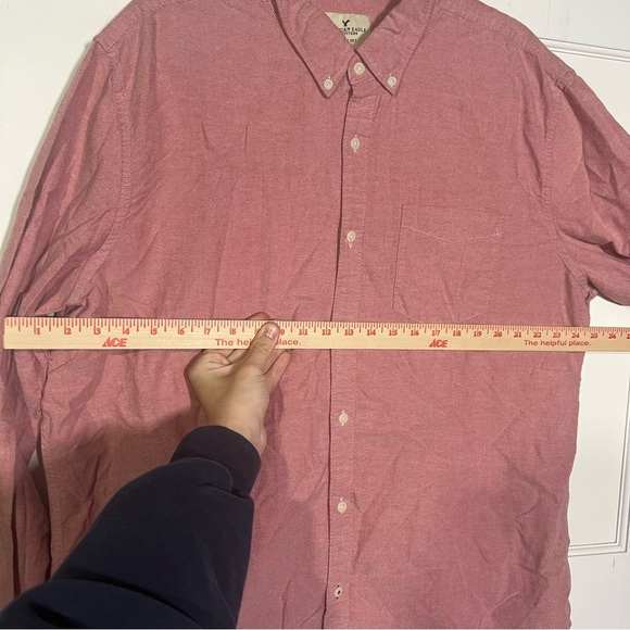 American Eagle Men's Button Down Shirt Dusty Rose Pink Long Sleeve Size XXL - Picture 5 of 9